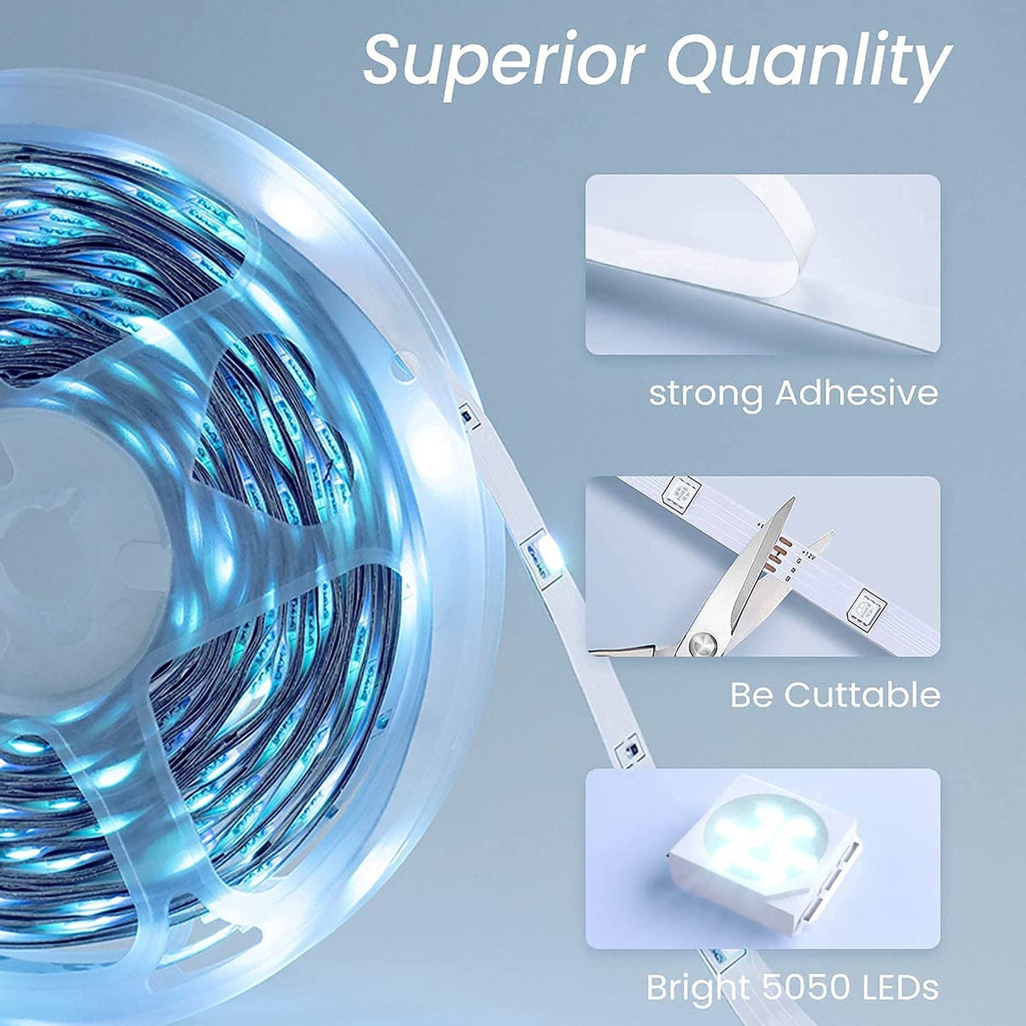 GUPUP Smart WiFi Led Lights 100 ft, Compatible with Alexa and Google Assistant Devices, Voice Control, Music Sync Color Changing Strip Lighting, App&Remote Controlled Indoor Light for Bedroom, Party