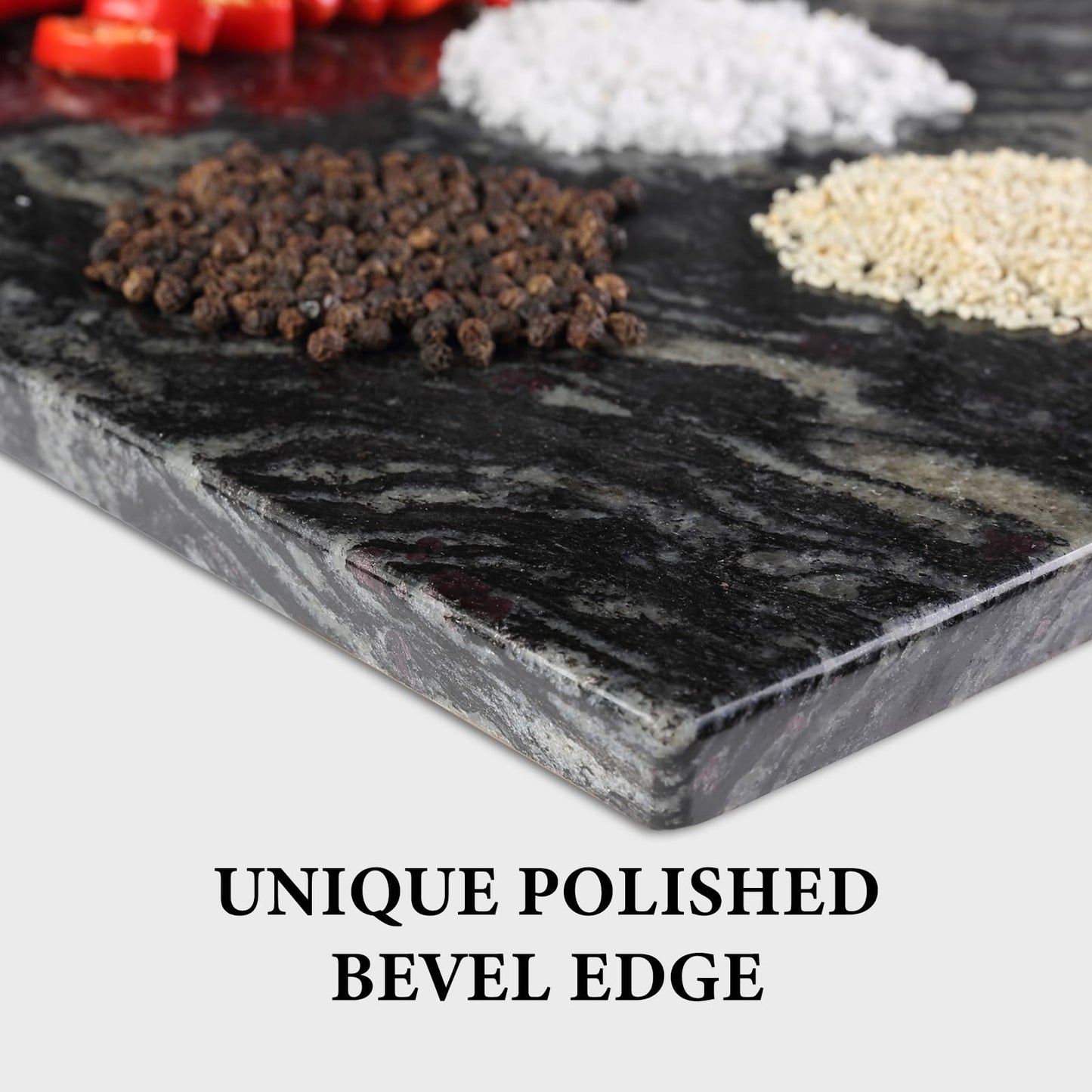 Koville Brazilian Natural Granite Cutting Board for Kitchen, 16x20inch Extra Large Hand Crafted Stone Slab for Cheese, Charcuterie, Pastry Board - Wedding Gift, House Warming Gift