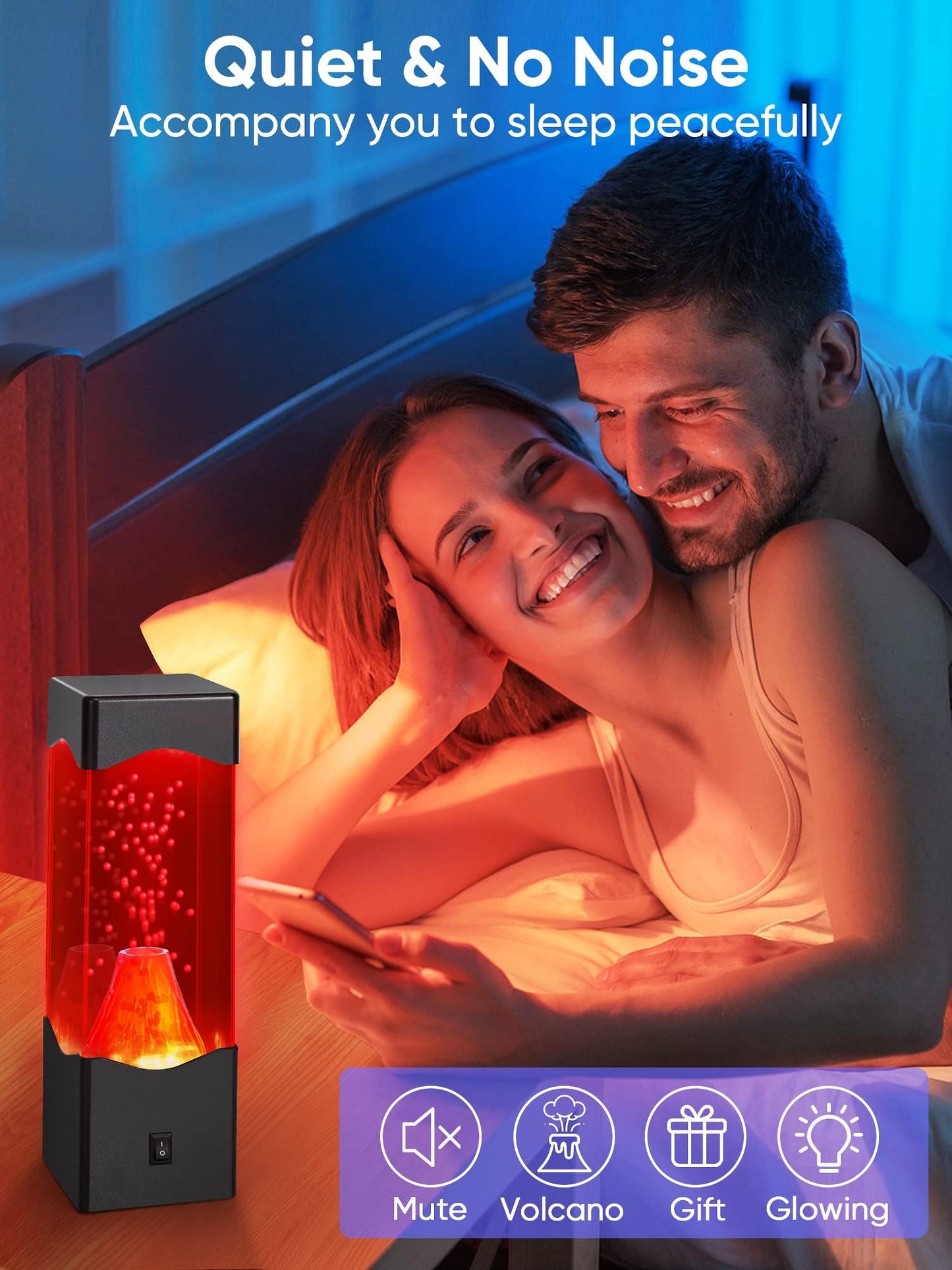 Volcano Night Light for Kids Adults,Fun Kids Gifts for Birthday Christmas,Unique Home Bedroom Bed Desk Decor Mood Light,Volcanic Science Kit Educate Autistic Toys,Bedside Table lamp for Son Grandson
