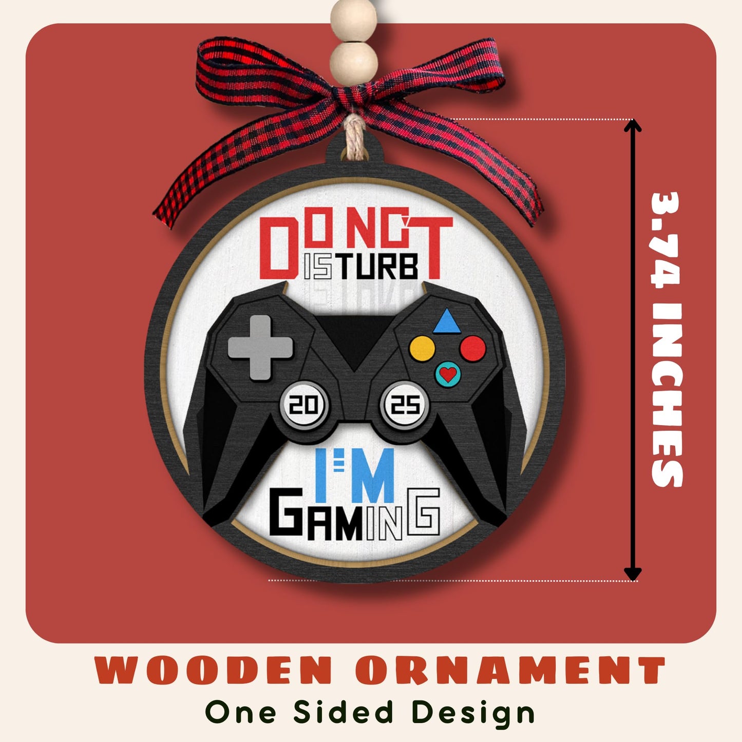 TUMSHANIP Video Game Ornaments - Gaming Ornaments for Christmas Tree - Gamer Video Game Christmas Ornament for Teen Boys, Men - Gamer Gifts for Men - Wood Gaming Ornament 2025