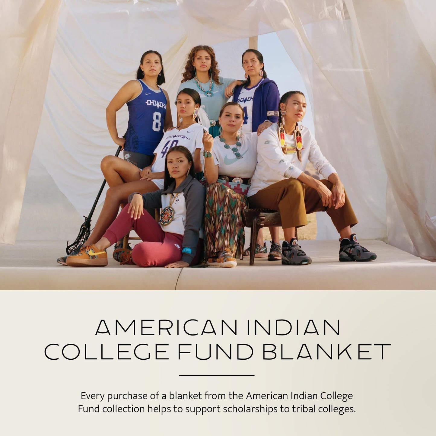 Pendleton American Indian College Fund Blanket - 64" x 80" Wool Cotton Soft, Reversible Blanket, Ultrasuede Binding, Made in USA - Infinite Prayer