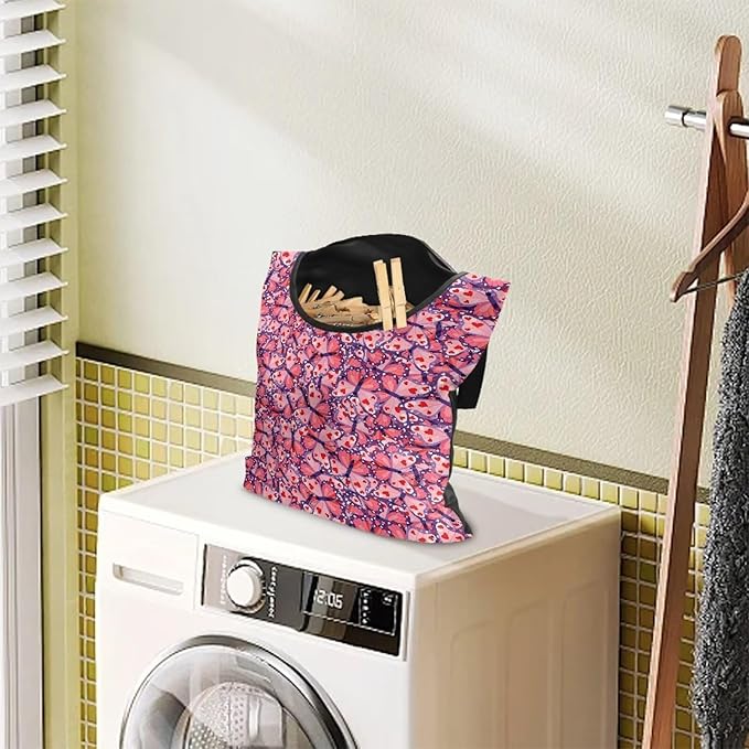 2 Pcs Clothespin Bag with Large Opening Clothes Pins Holder Outdoor and Laundry
