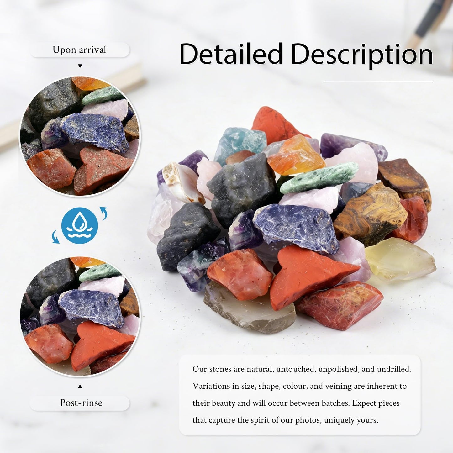 mookaitedecor 1 lb Bulk Natural Blue Sodalite Raw Stones Rough Crystals for Healing,Tumbling,Cabbing,Polishing,Wire Wrapping,Wicca & Reiki