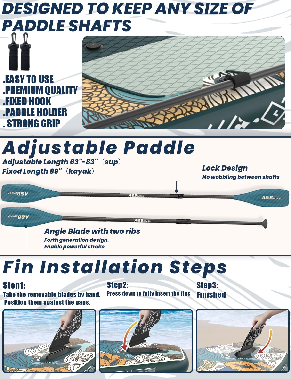 ABBOARD Inflatable Stand Up Paddle Board with Seat - 11 Ft Extra Wide Fishing Paddleboard with Sup Accessories for Beginner Adults Youth