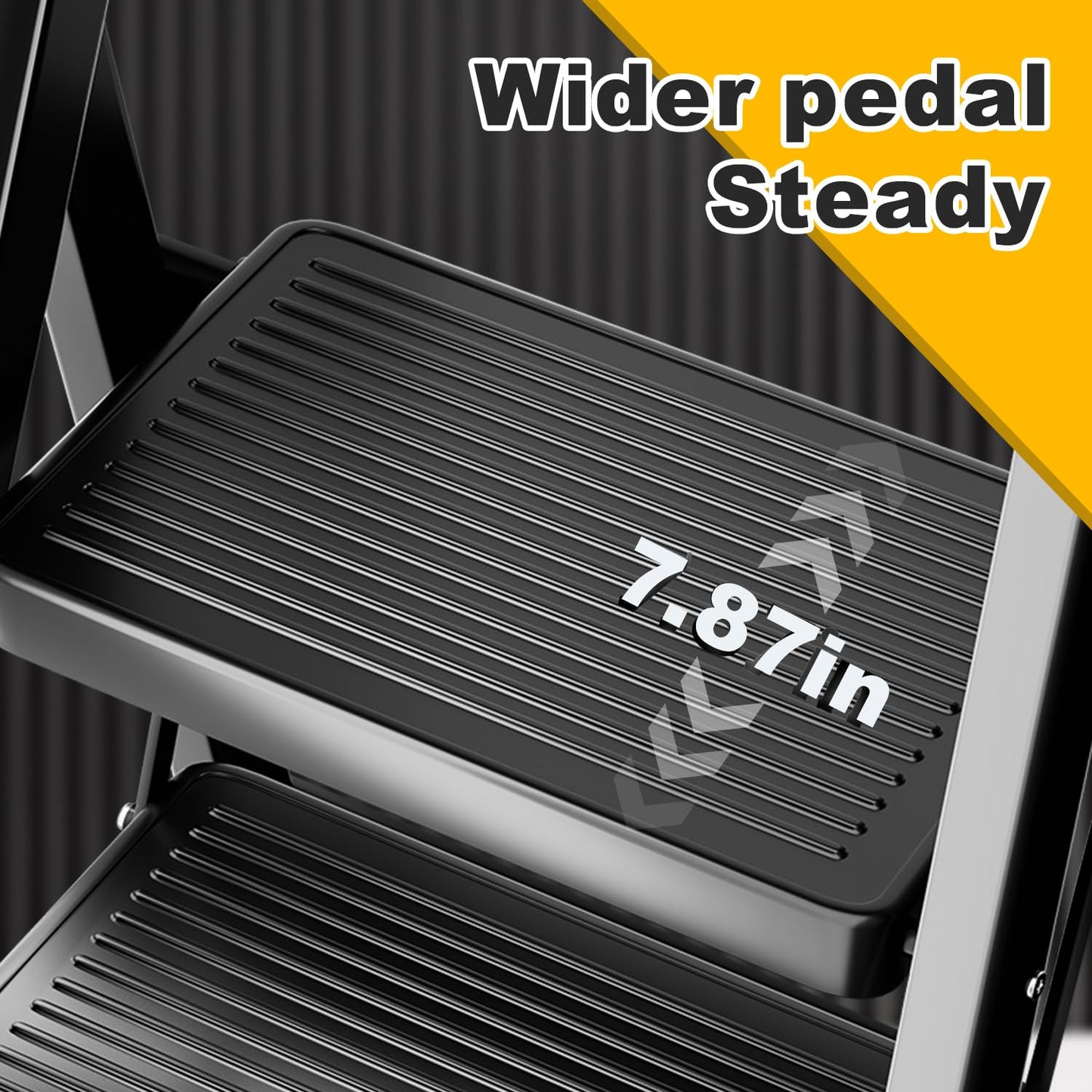 8 Step Ladder,Folding Step Stool with Tool Tray,Portable Sturdy Steel Ladder with Anti-Slip Pedal,Lightweight,Convenient Work Platform,Sturdy Carbon Steel Step Ladder for Adult,Garden,Garage