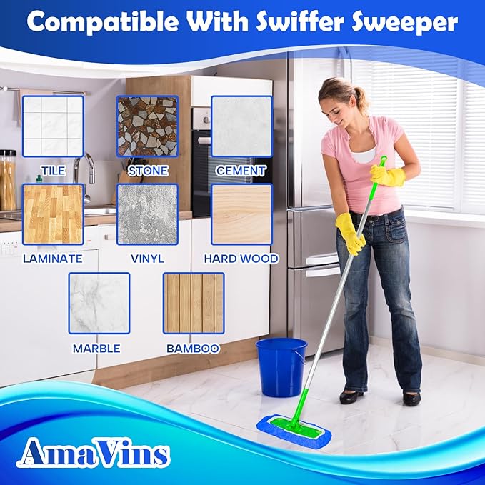 5 Pack Reusable Microfiber Mop Pads Compatible