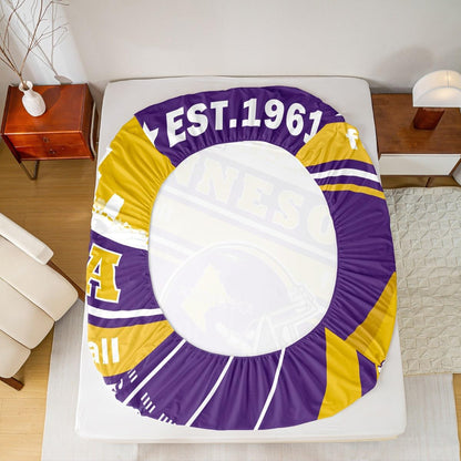 Feelyou Football Bed Sheets Set Boys Teens Twin Size Women Men Rugby Sports Bedding Set Football City Fitted Sheet with 16 Inch Deep Pockets