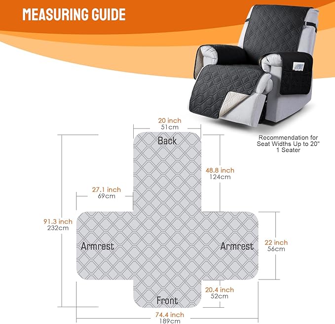 VANSOFY 100% Waterproof Recliner Chair Covers, Recliner Cover Non-Slip Dog