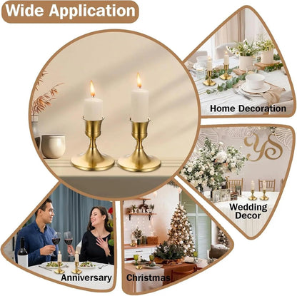 Candle Holder Candlestick Holders Taper Candle for Table Centerpiece Metal Stands Wedding Decor(2pcs)