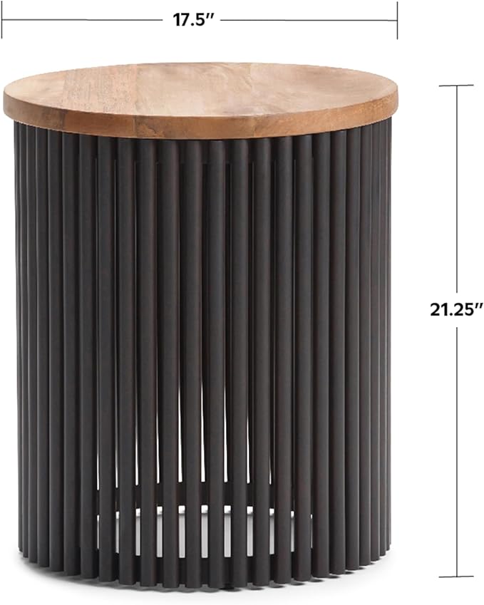 SIMPLIHOME Demy Metal and Wood Accent Table