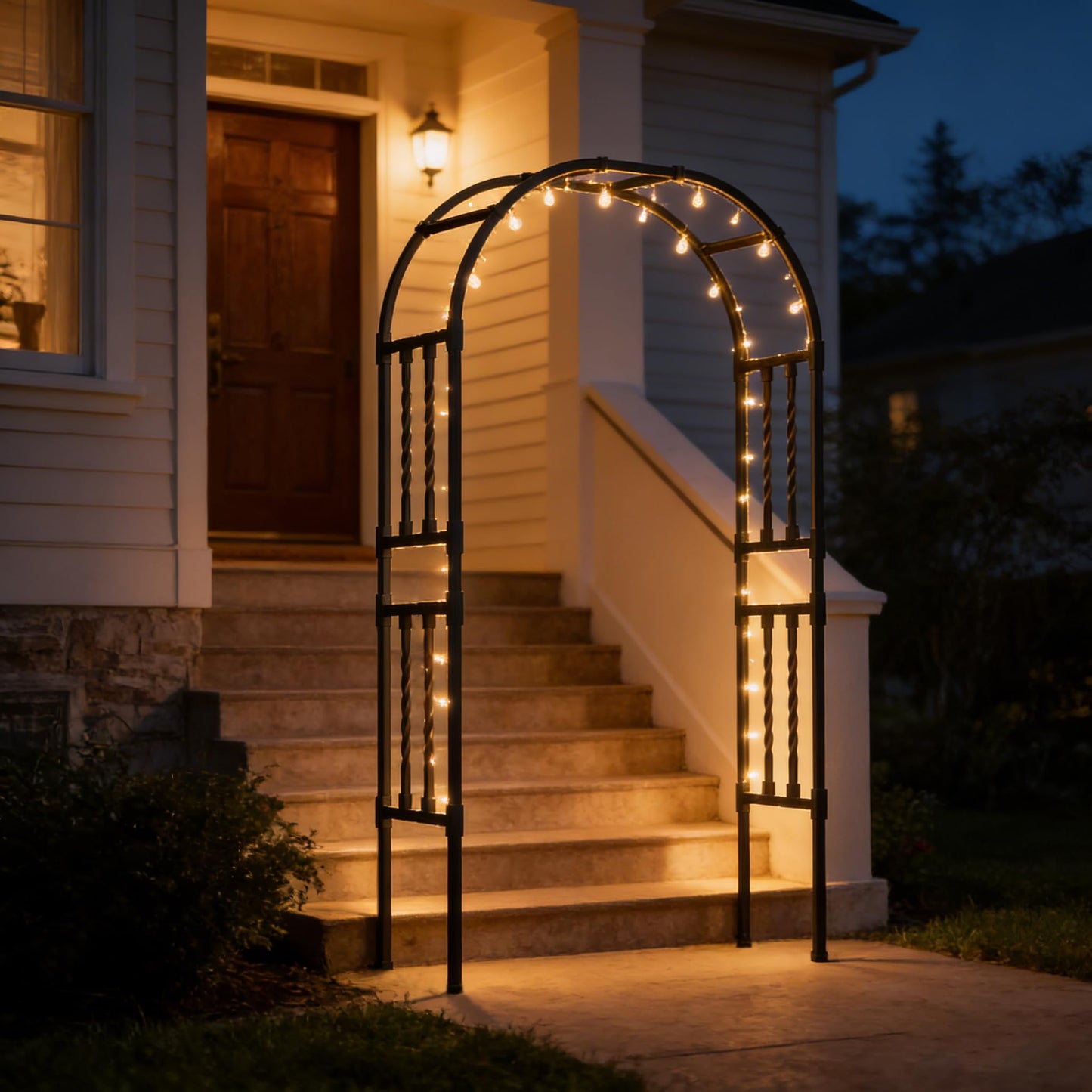 Square Tube Garden Arch Trellis 4.9x7.9FT,Metal Arbor for Climbing Plants,Outdoor Archway for Patio Lawn Backyard Wedding Ceremony