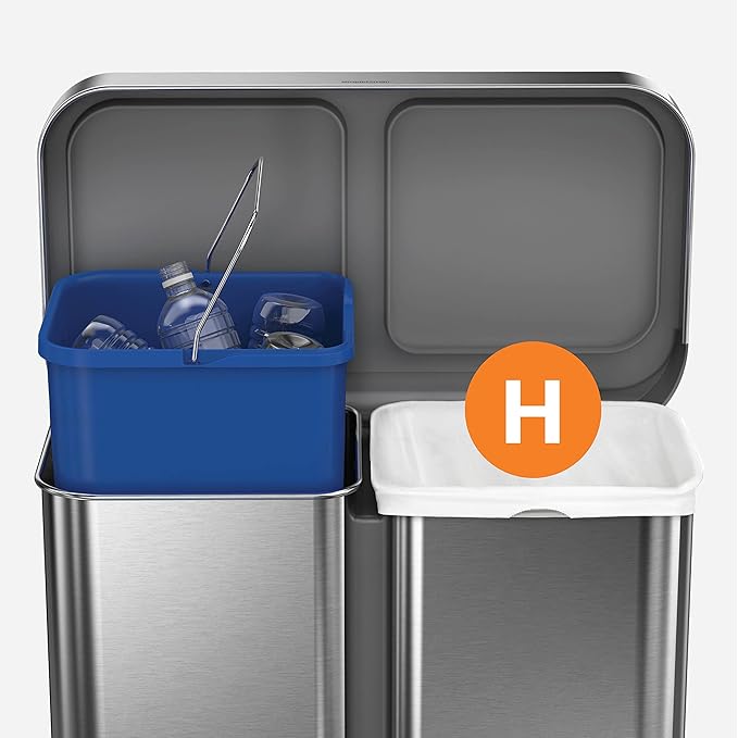 simplehuman Code H 60 Count, Dispenser Pack Custom Fit Liners, Drawstring Trash