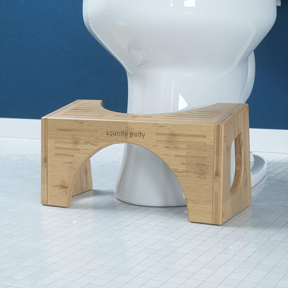 Squatty Potty The Original Toilet Stool - Bamboo Flip, 7" & 9" Height, Brown