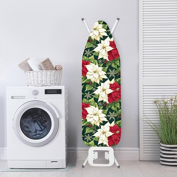 Christmas Floral 54 x 15 Ironing Board Cover Standard Full Size Elastic Edge