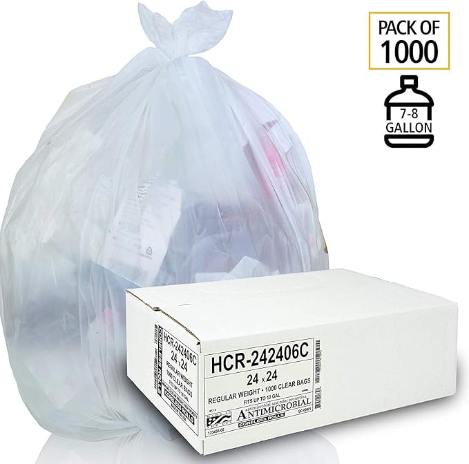 Aluf Plastics High Density Trash Bags, 10 Gallon, 6 Micron,