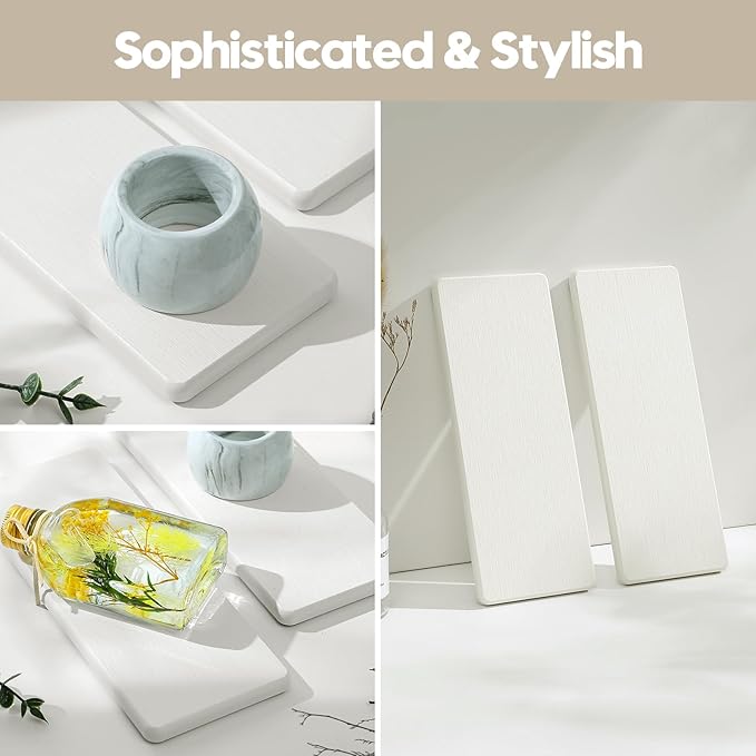 2PCS 7"x3.5" Water Absorbing Bathroom Sink Vanity Trays, Diatomite Stone Quick