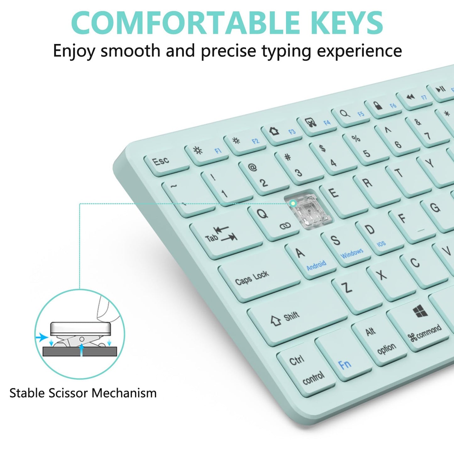 MMK Bluetooth Keyboard, Tablet Keyboard Compatible iPad 11th Generation,iPad 10th/9th/8th & Air 5th/4th, iPda Pro 13/12.9/11-Inch and Air 13/11-Inch Models and More Bluetooth-Enabled Devices-White