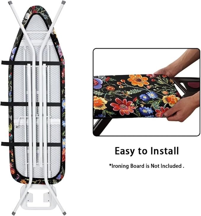 Colorful Flower Ironing Board Cover, Standard Size 15x54 Inch