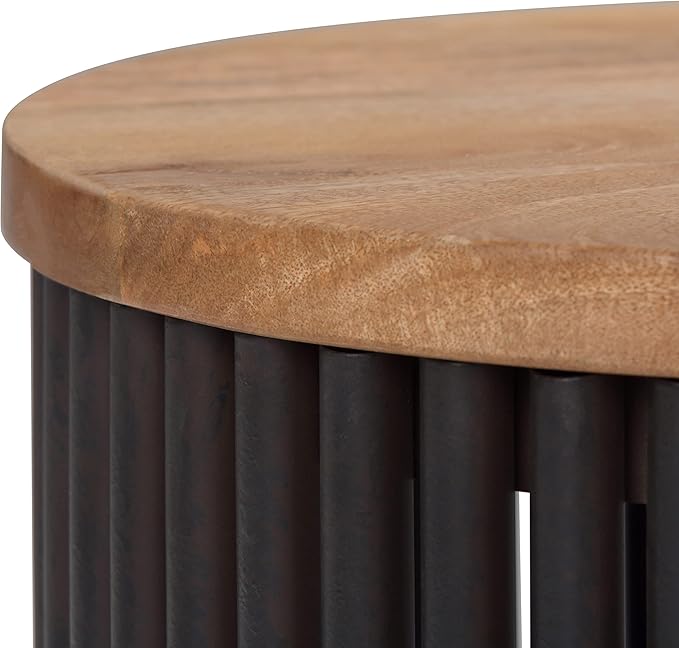 SIMPLIHOME Demy Metal and Wood Accent Table
