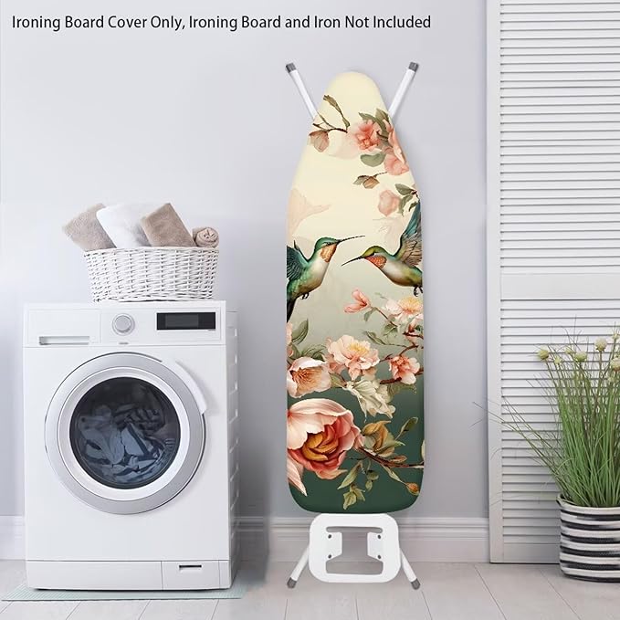 Ironing Board Cover with Elastic Edge, Portable Hummingbird Iron Pad Covers
