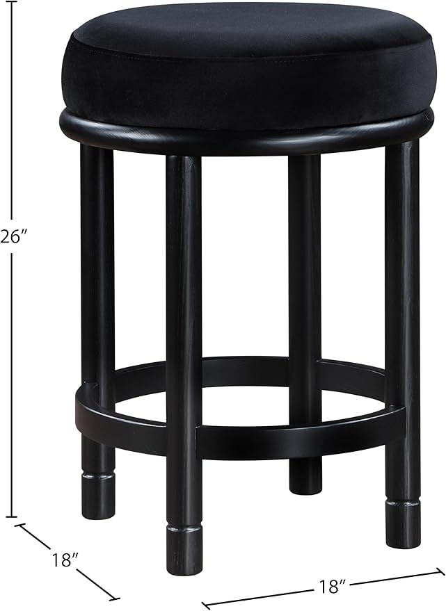 Meridian Furniture 977Black-C Monette Collection Art Deco Counter Stool