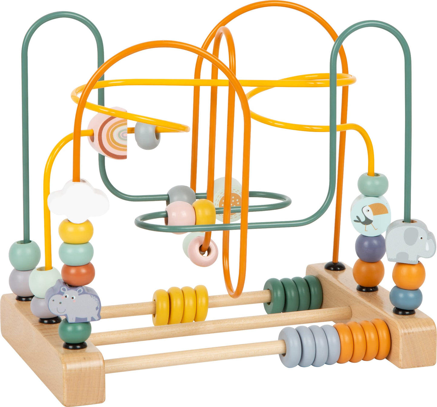 Small Foot 11956 Bead Maze Safari, with three metal tracks, wooden motor activity for kids aged 12 months and older