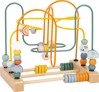 Small Foot 11956 Bead Maze Safari, with three metal tracks, wooden motor activity for kids aged 12 months and older