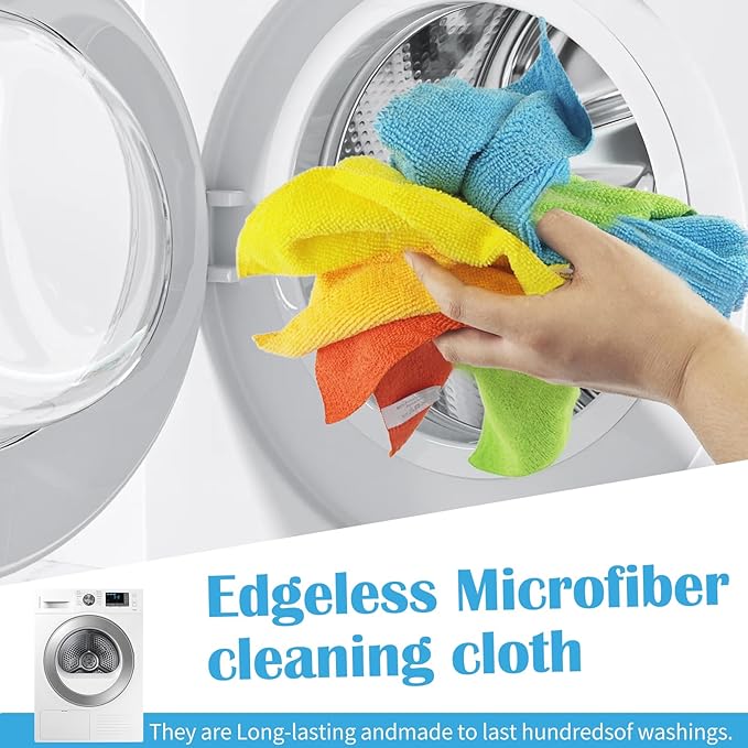 Microfiber Cleaning Cloth, 50 Pack Cleaning Rags