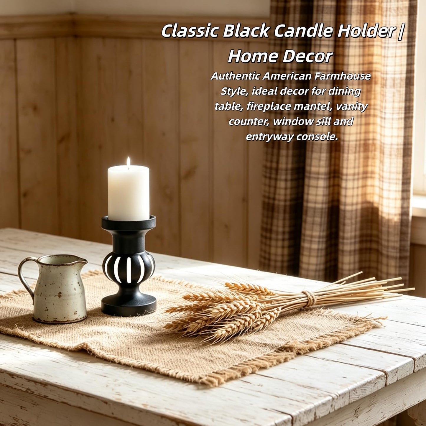 Deng YH Wooden Candle Holders Pillar,Vintage Seaside Pillar Stand for Dining Table Centerpiece, Coffee Table, Mantel, Or Any Table Top，Free Standing Farmhouse Candle Holders.