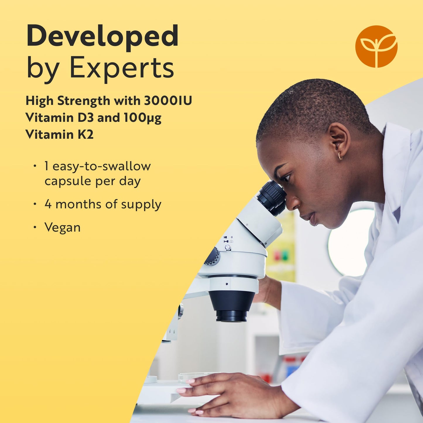 Vitamin D3 3000iu & K2 100ug (MK7) – 120 Vitamin D3 K2 Vegetarian Capsules – Supports Normal Bones, Muscles, Teeth and Immune System – Cholecalciferol & Menaquinone-7 – Made by Nutravita