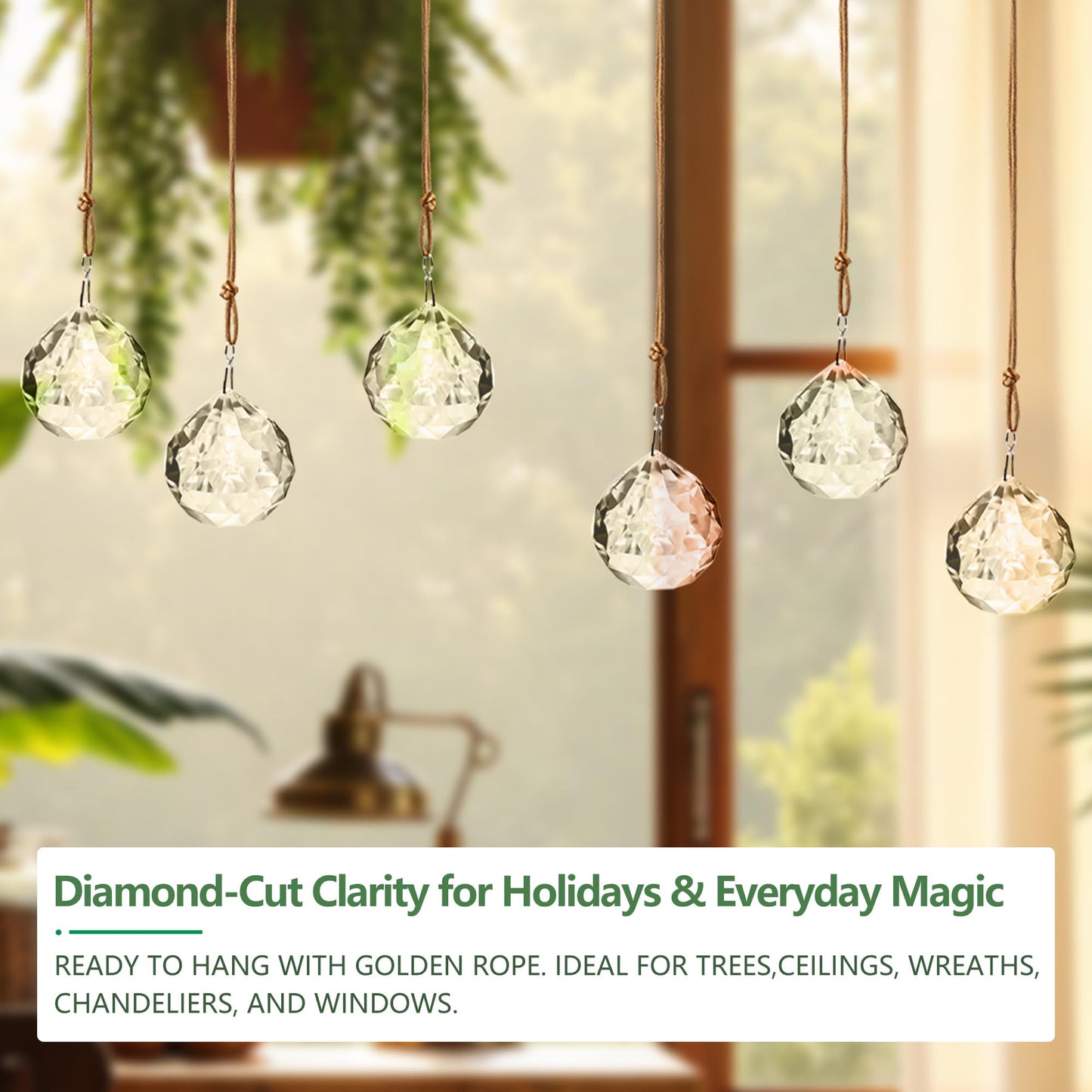 LOULIQIGIFT 40mm Crystal Ball Sun Catcher Prisms for Tree (6pcs)