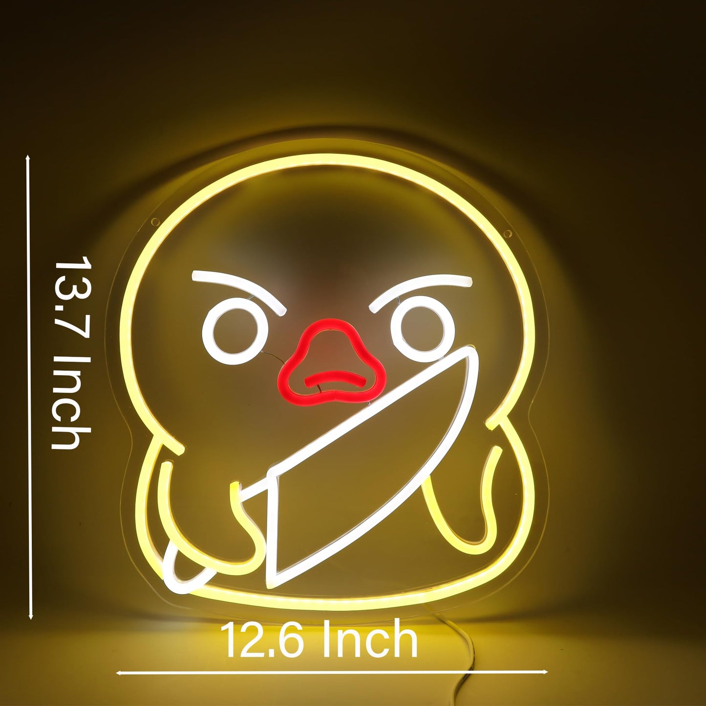 Duck Neon Sign with Knife Murder Duck Lamp Led Neon Light Up Sign for Wall Decor Game Room Men Cave Birthday Holiday Gift