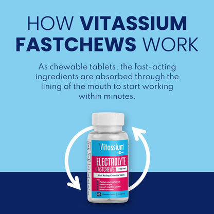 Vitassium FastChews, Chewable Electrolyte Tablets, Fast-Acting Sodium Tablets, Fruit Punch, 60 Count