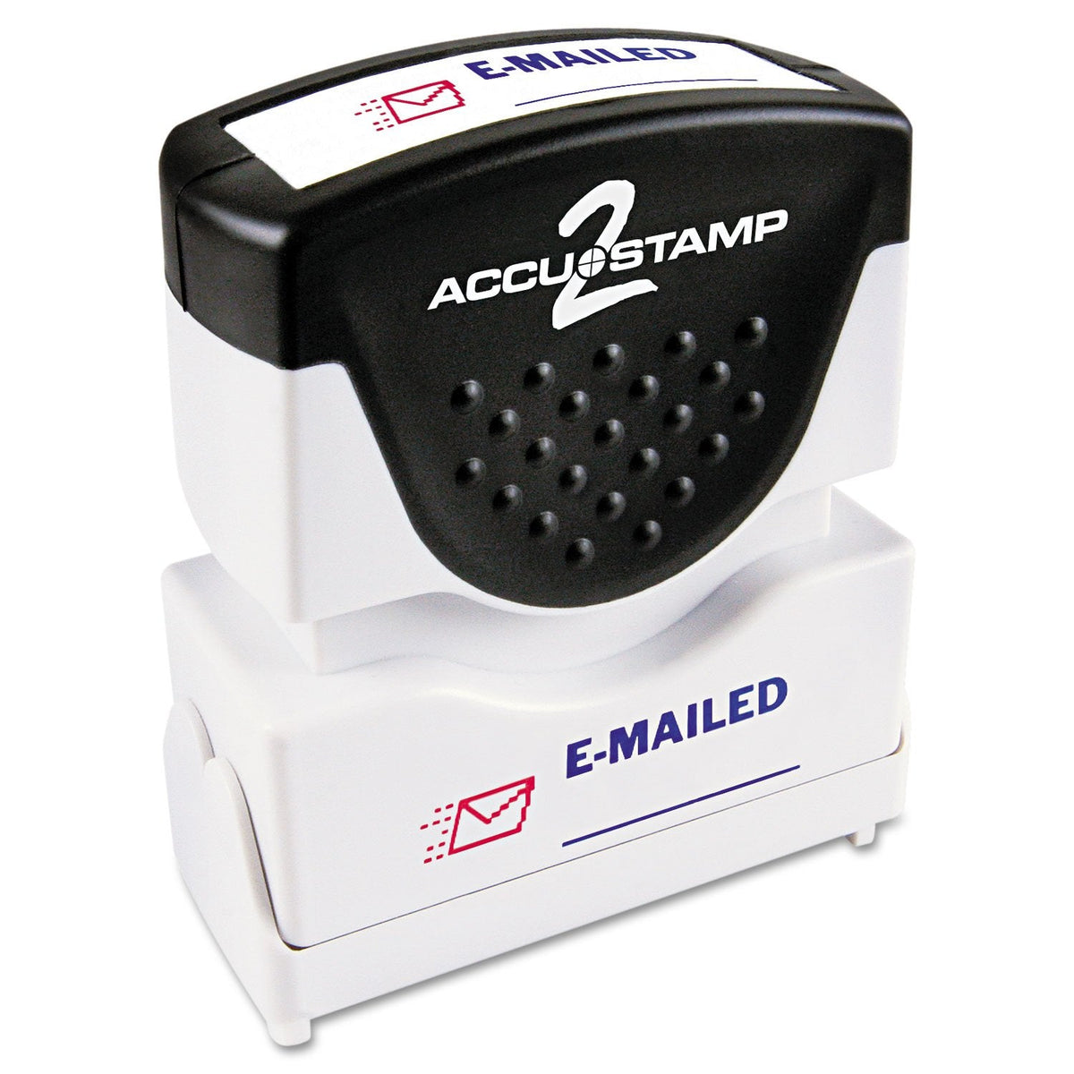 ACCUSTAMP2 035541 Pre-Inked Shutter Stamp, Red/Blue, EMAILED, 1 5/8 x 1/2