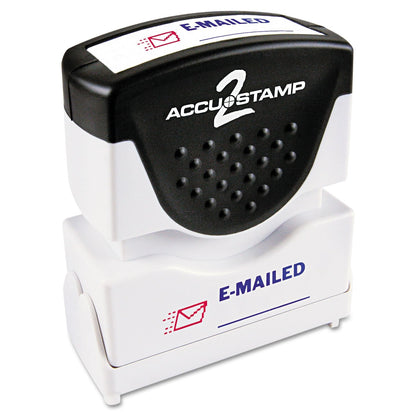 ACCUSTAMP2 035541 Pre-Inked Shutter Stamp, Red/Blue, EMAILED, 1 5/8 x 1/2