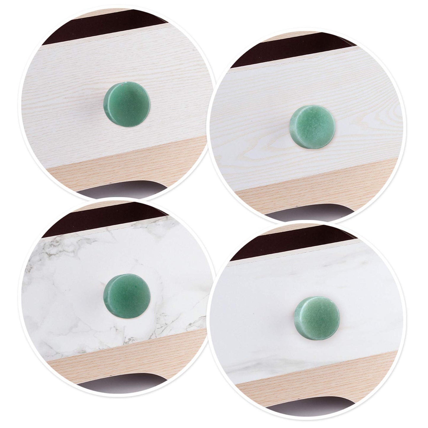 Rockcloud Pack of 2 Natural Crystal Stone Green Aventurine Stone Drawer Knobs Pull Handle Cupboard Dresser Door Pull with Screws Home Decorative Furniture Hardware