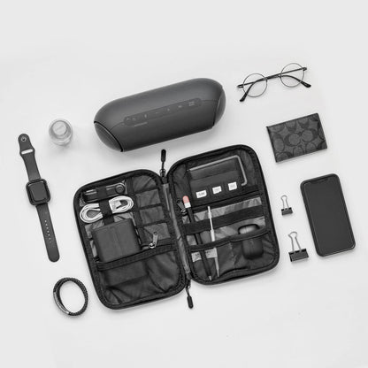 BAGSMART Electronics Travel Organizer Case, Tech Accessories Cord Storage Bag for Phone, Power Bank, SD Card, Cables, Black