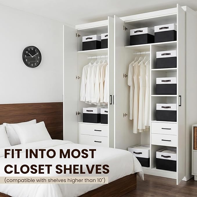 Criusia 6 Pack Closet Organizers and Storage Bins, Cute Dorm Room Essentials