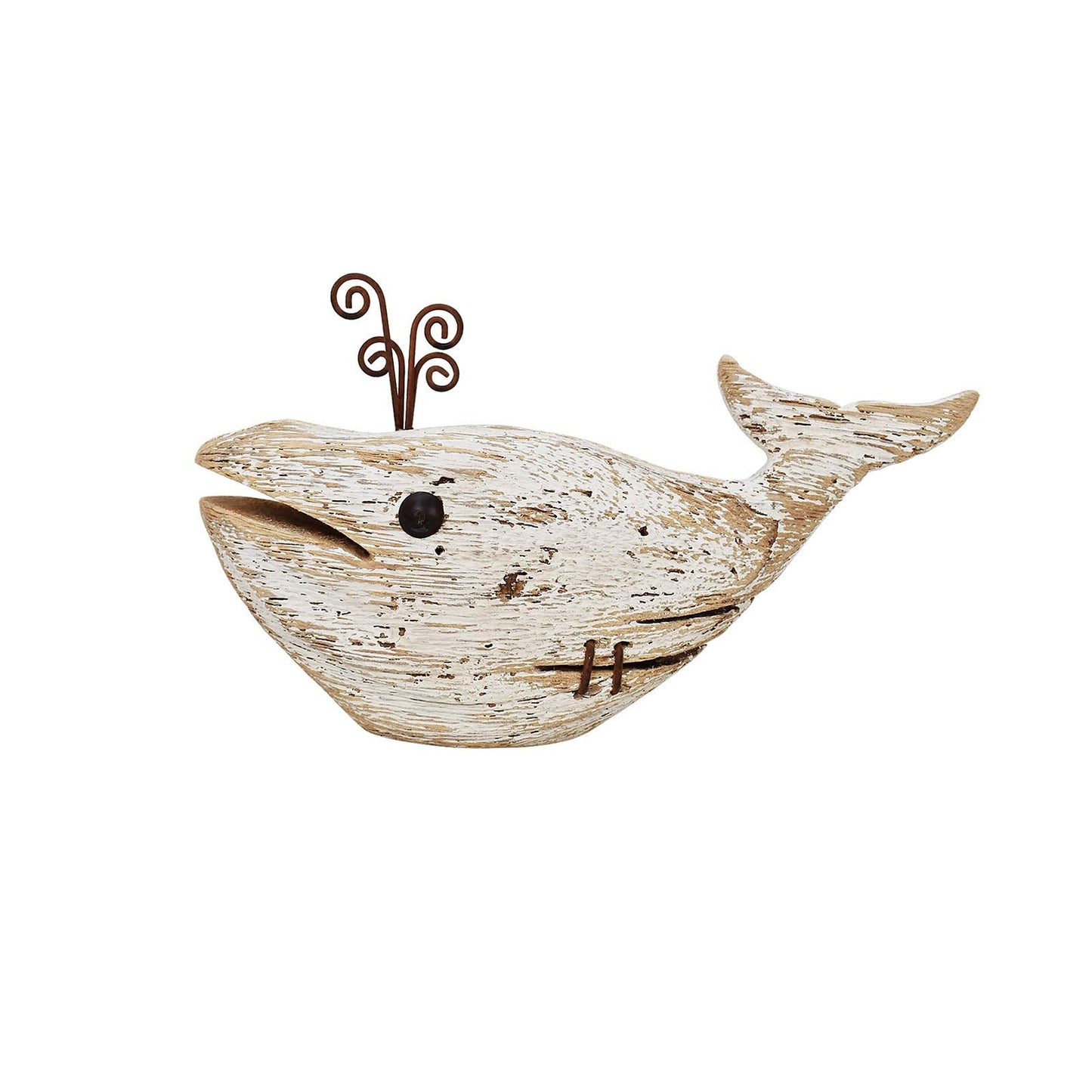 Morning View Whale Decor Tabletop Nautical Decor Wood Whale Sculpture Rustic Whale Statue Carved Figurine Coastal Home Beach House Decor Ocean Mediterranean for Shelf Bathroom 4.72 Inch Tall