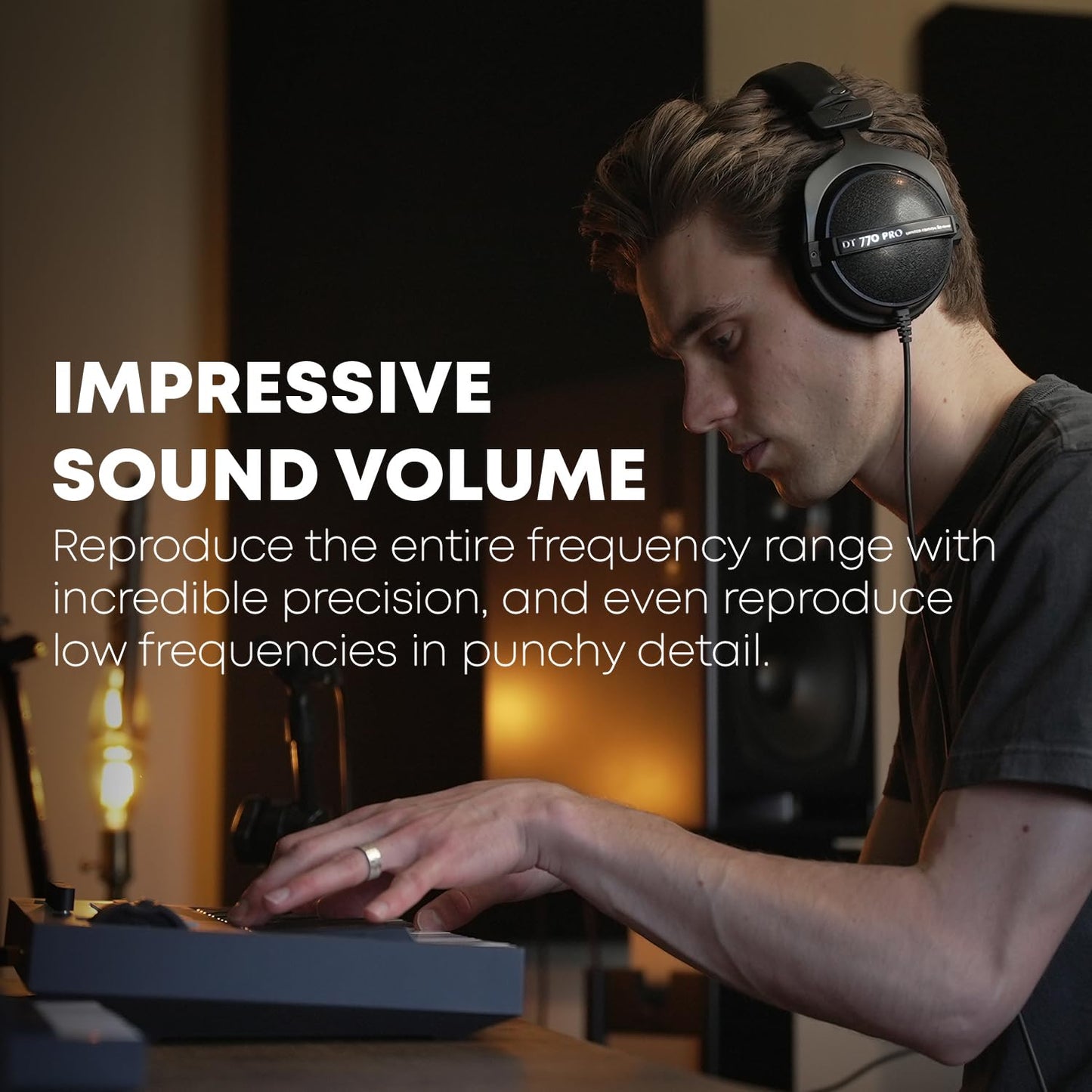 beyerdynamic DT 770 Pro Studio Headphones - Over-Ear, Closed-Back, Professional Design for Recording and Monitoring (80 Ohm, Grey)