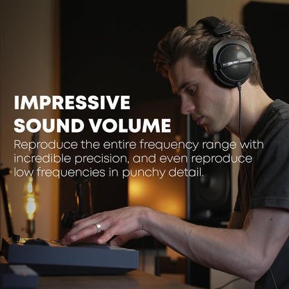 beyerdynamic DT 770 Pro Studio Headphones - Over-Ear, Closed-Back, Professional Design for Recording and Monitoring (80 Ohm, Grey)