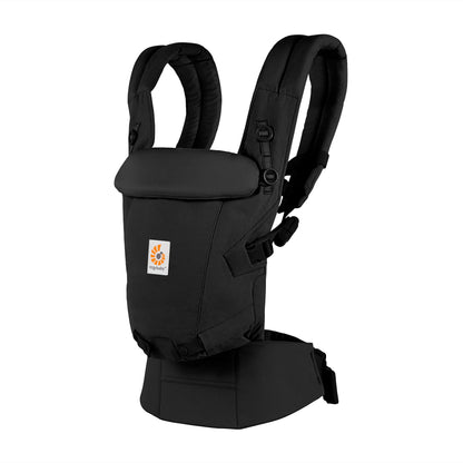 Ergobaby Adapt Carrier for Newborns, from Birth, 3 Positions, SoftTouch Cotton, Ergonomic Baby Front-Inward and Back Carry Position, Onyx Black