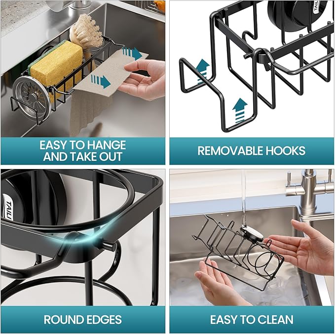 TAILI 4-in-1 Sponge Holder for Kitchen Sink