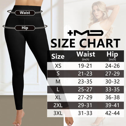 +MD Shapewear for Women Tummy Control Seamless High Waisted Light Compression Footless Tights Leggings