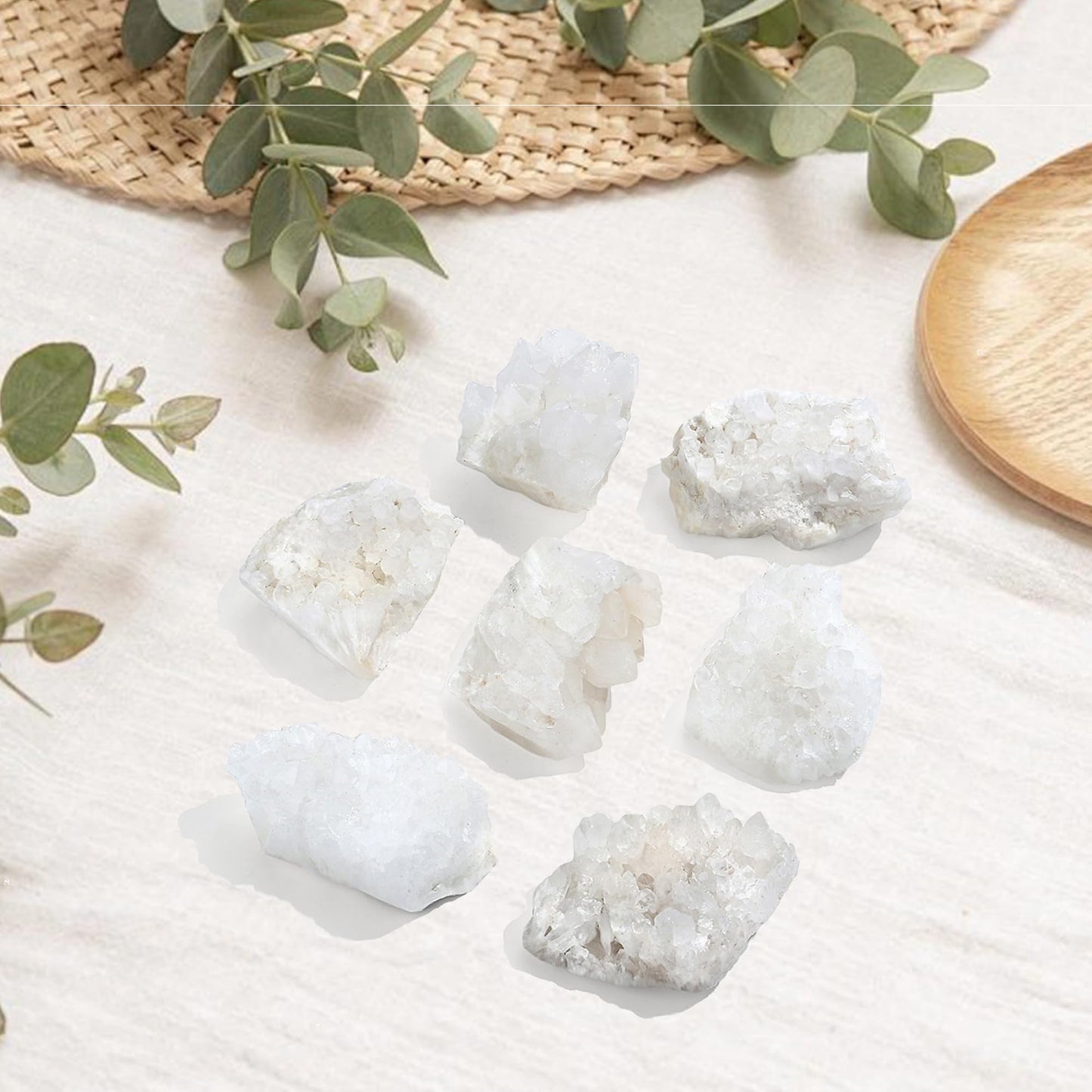 ZHIYUXI Clear Quartz Crystals and Stones Cuarzos Crystal Cluster Clear Crystal Quartz Crystals for Beginners Natural Rock Raw Stone Energy Balance Reiki Decor New Beginnings Gifts for Women 50-70g