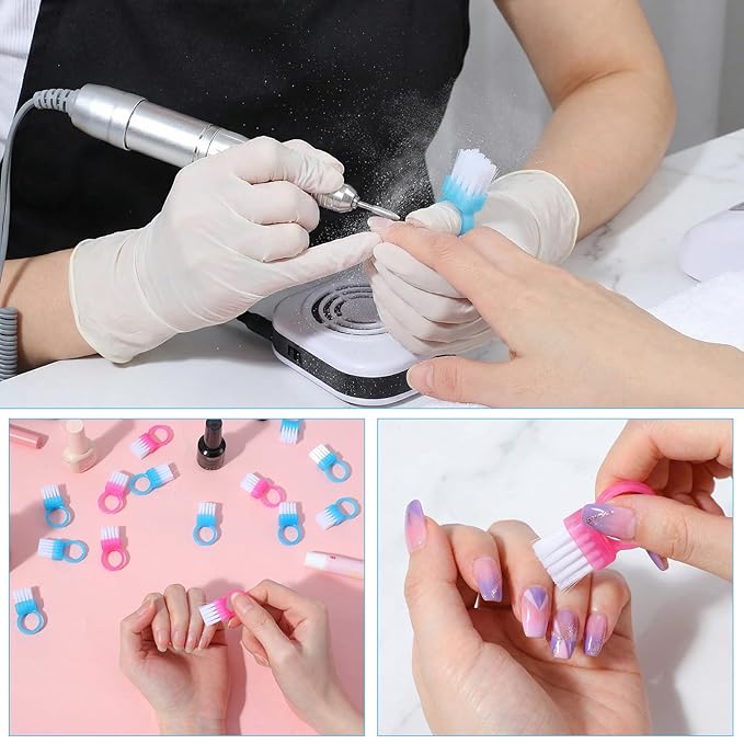 40Pcs Mini Nail Brush Ring Cleaner, Ymapinc Hand & Nail Brush