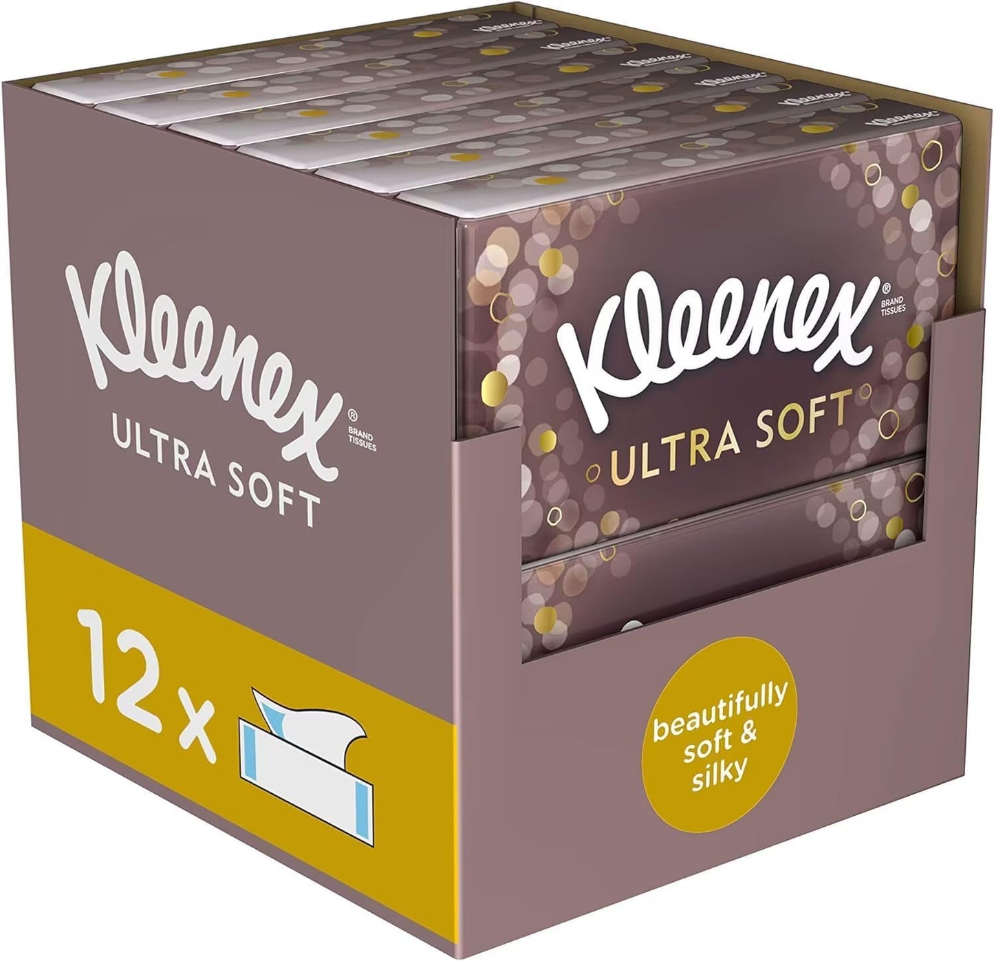 Kleenex Ultra Soft Facial Tissues - Pack of 12 Boxes - Our Softest Tissue - Supremely Soft and Silky Designed with Luxury in Mind