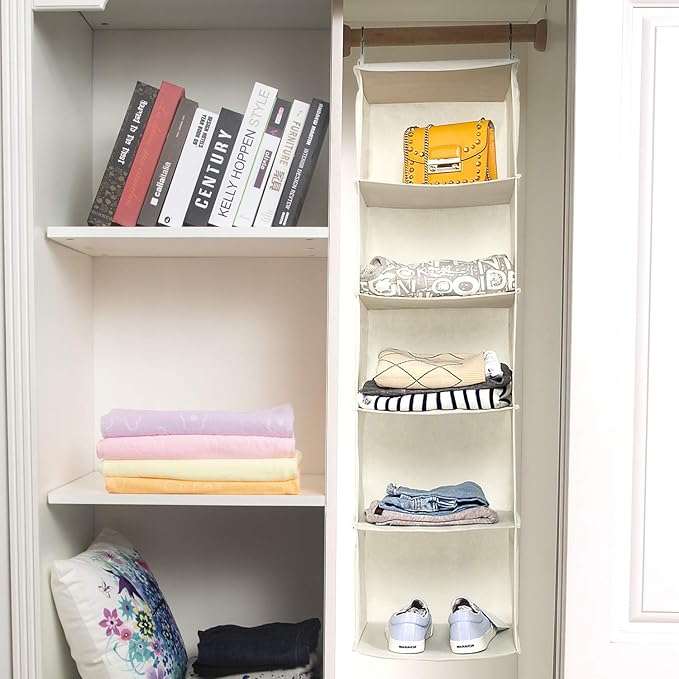 5 Shelves Hanging Closet Organizer, 2 Pack Hanging Storage