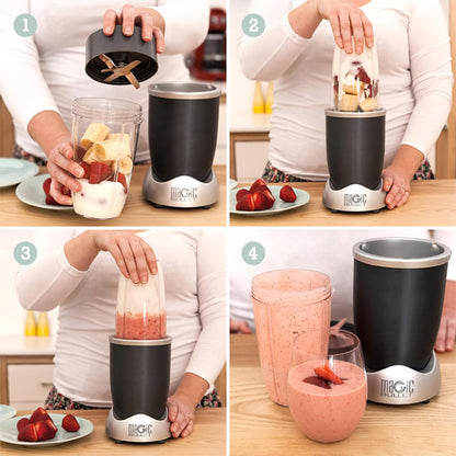 MB1001 16OZ Replacement Cups with Lids Compatible with Magic Bullet 250W Blenders Juicer with Brush 3 Packs