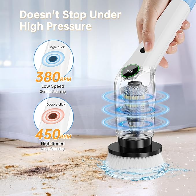 Electric Spin Scrubber, Cordless Shower Scrubber